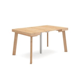 Mesa consola extensible, 140x90x73cm, roble, patas de madera rf3133
