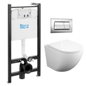 Roca active cromo brillo + wc kp round smart 52 tornado