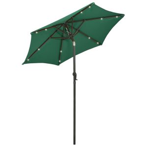 Sombrilla con luces LED verdes 200 x 211 cm