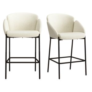 Candice-silla de bar de tela ecru (x2)