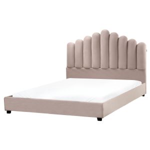 Cama terciopelo vincennes 160 x 200 cm gris pardo