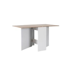 Mesa auxiliar suecia con alas abatibles 140cm. Comedor o cocina blanco y