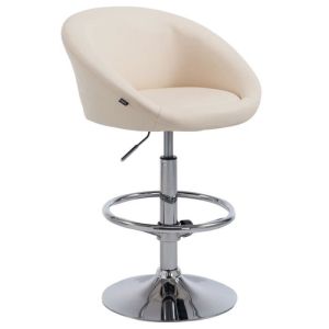 Taburete de bar elegante - polipiel beige - 86-106 cm