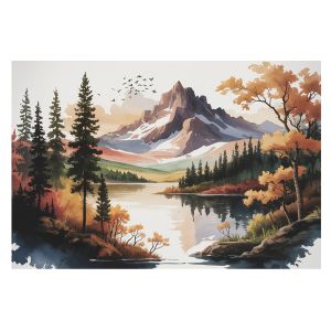Papel pintado tejido no tejido 250x250 otoño en la montaña tulup