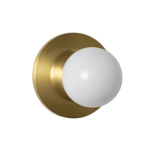 Aplique de pared dorado con bola vidrio opal d12 cm g9