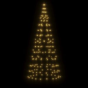 vidaXL árbol de navidad en asta de bandera 200 LED blanco cálido 180cm