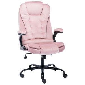 vidaXL silla de oficina de terciopelo rosa