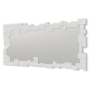 Dekoarte - espejos decorativos modernos de pared irregular blanco|140x70cm