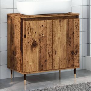 Armario de baño madera de ingeniería envejecida 58x33x60 cm esb3157