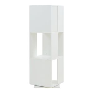 Estantería giratoria fjelmarirg 3 niveles mdf 109x34x34cm blanco [en.casa]