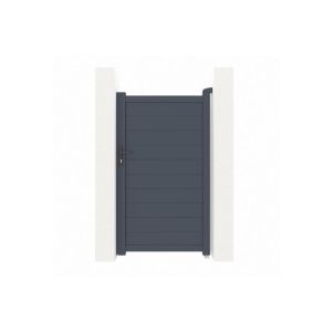Puerta corredera eiger de aluminio gris, altura 180 cm, 1 m de ancho.