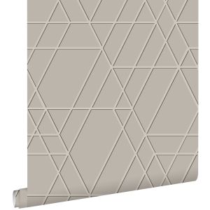 Estahome papel pintado 3d gráfico gris pardo 50 x 900 cm