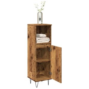 Armario de baño madera de ingeniería envejecida 30x30x100 cm esb2480