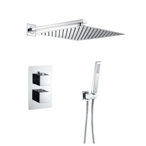 Valaz ducha empotrada termostática a pared cuadrada cromada - 25cm