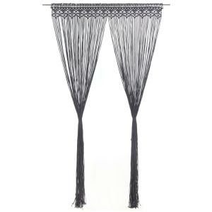 vidaXL cortina de macramé algodón gris antracita 140x240 cm