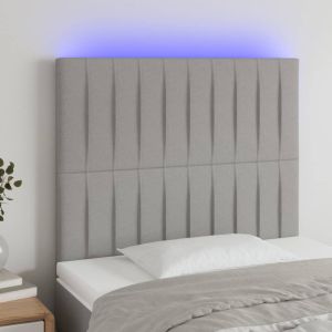 Cabecero con luces LED tela gris claro 80x5x118/128 cm eso6569
