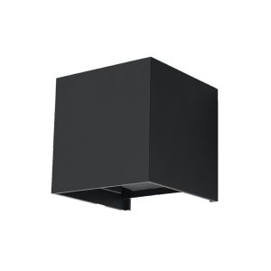 Lámpara de pared luca 1 negro aluminio 10x10x10cm