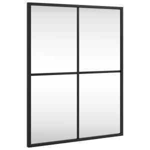 vidaXL espejo de pared rectangular de hierro negro 40x50 cm