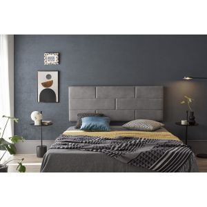 Cabecero 105 muro ladrillos tela antimanchas 112x57x5cm gris