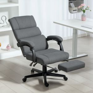 Silla de oficina terciopelo gris oscuro altura ajustable reposapiés