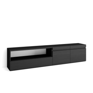Mueble tv, 200x45x35cm, negro rf2178
