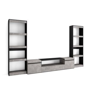 Muebles de salón para tv, 320x35x186cm, cemento rf2606