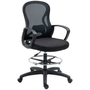 Silla de oficina tejido de malla negra 59x65x124 cm