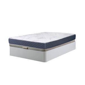 Cama canape abatible blanco 135x190 cm + colchon viscoelastico de 23 cm