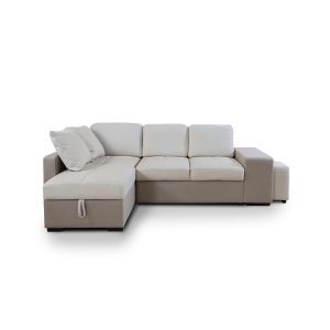 Sofa cama chaise longue stacy 250cm beige, chaise izquierdo