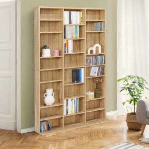 Biblioteca modular madera 30 compartimentos 102x24x159 cm