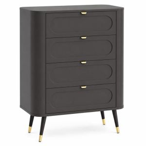 Comoda - 3xe living - 4 cajones - negro - 78,4 x 40 x 98,4 cm - estilo esca