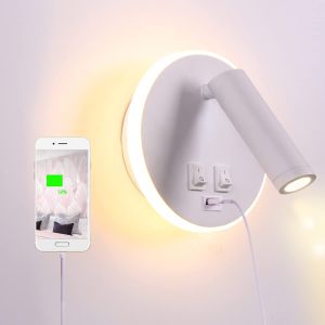 Lámpara de pared interior usb 3 w blanco