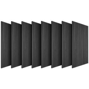 Tectake 8 paneles acústicos mdf madera, con fieltro, roble negro