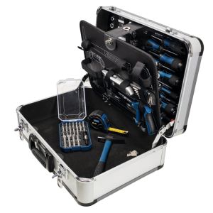 Scheppach kit de herramientas 101 piezas tb150 con maletín de aluminio