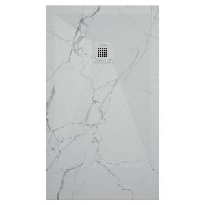 Ondee - plato de ducha nola 3  - 80x120 - resina - mármol blanco