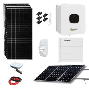 Kit solar fotovoltaica con batería  y 8 paneles 3000w 49,50kwh growatt
