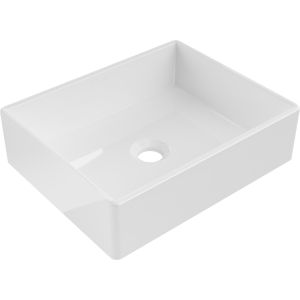 Lavabo cerámico sobre encimera, 40x32x11 cm, blanco