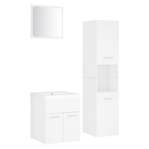 vidaXL juego de muebles de baño madera de ingeniería blanco