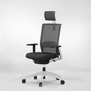 Actiu stay silla de escritorio white & black - con cabezal, 2d