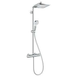 Columna de ducha termostática - cromo - 1 chorro - 240x240 mm