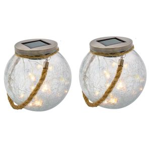 Conjunto de 2 esferas solares h13cm crack