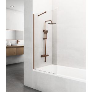 Panel fijo de bañera screen 150x85cm cobre + brazo ajustable