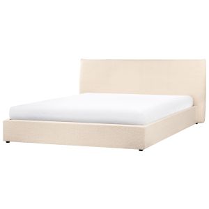 Cama con almacenaje lavaur bouclé beige 180 x 200 cm