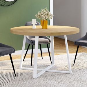 Mesa comedor redonda selma madera blanca - 110 cm