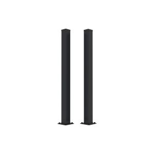 Juego de 2 postes de hierro carmo de 10x10cm y 145cm de alto, color negro.