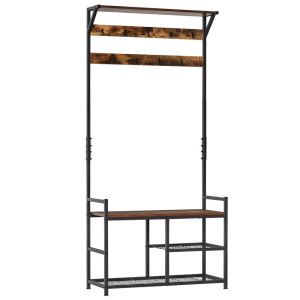 Perchero pie zapatero 84x34.5x180 cm Homcom, hogar - muebles de recibidor