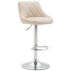 Taburete de bar elegante - polipiel crema - 1u