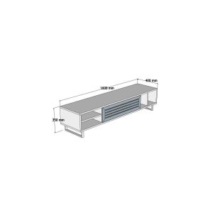 Mueble para la tele de madera <<eray>> - 160 x 40 x 35 cm - nogal, antracit