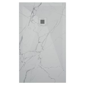 Ondee - plato de ducha nola 3  - 80x100 - resina - mármol blanco