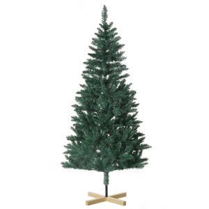 Árbol de navidad plástico, acero, madera de pino color verde 90x90x180 cm